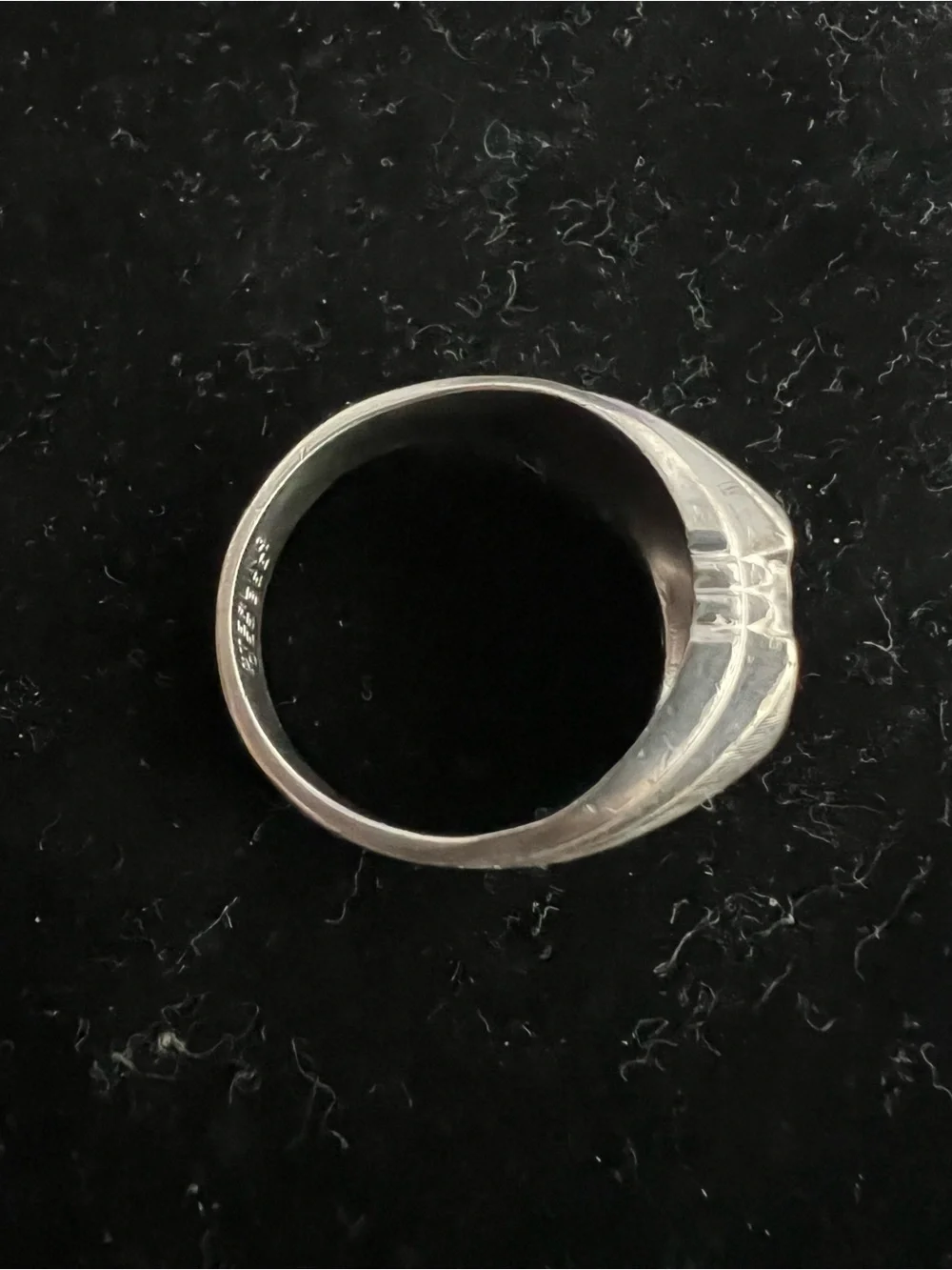 925 Sterling Silver Men's Signet Ring - signed solid HEAVY